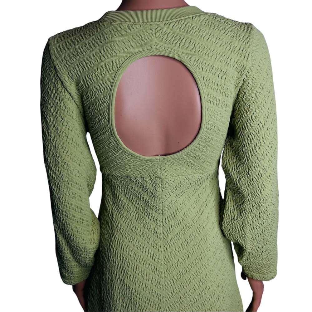 Free People Gabby Seamless Sweater Midi Dress NWT Green size M/L - Picture 6 of 12
